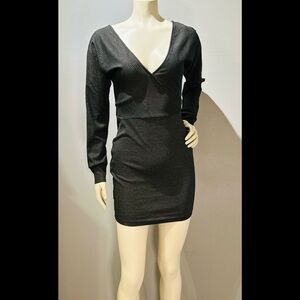 Elegant Black V-Neck Dress